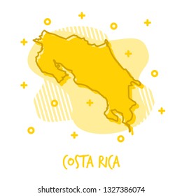 Cartoon Costa Rica Map