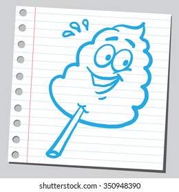 Cartoon cotton candy smiling