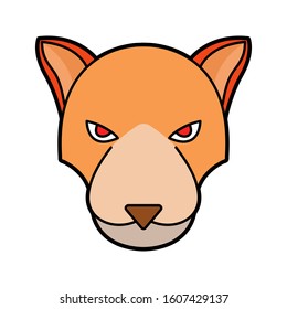 Cartoon Cougar Head Icon Vector