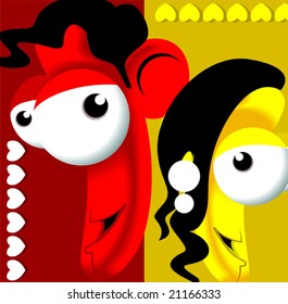  cartoon couple	