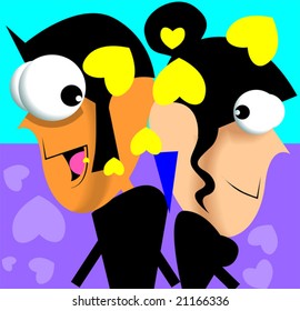  cartoon couple	