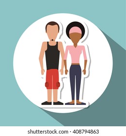 cartoon couple design , people and relationships concepts