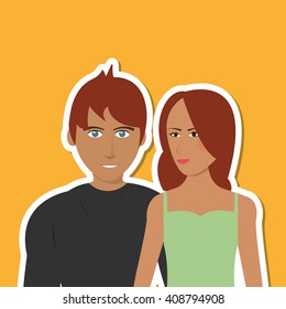 cartoon couple design , people and relationships concepts