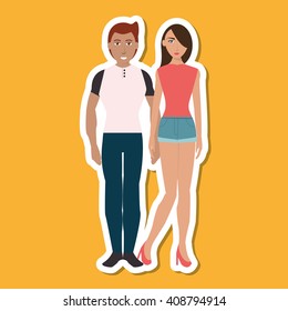 cartoon couple design , people and relationships concepts