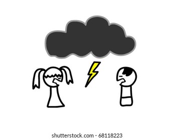 Cartoon of couple fighting.
Also available as jpeg image.