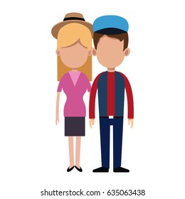 cartoon couple holding hand, romantic image