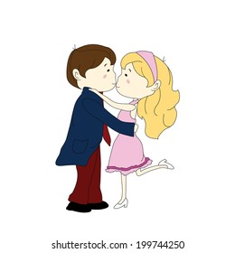 cartoon couple in love