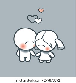 Cartoon couple of lovers