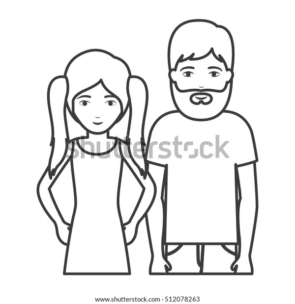 Cartoon Couple Silhouette Design Stock Vector (Royalty Free) 512078263 ...