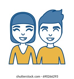 cartoon couple smiling icon