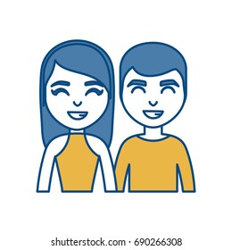 cartoon couple smiling icon