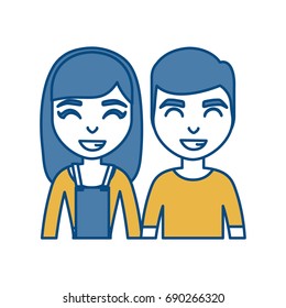 cartoon couple smiling icon