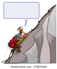 Cartoon courageous Mountaineer. 
