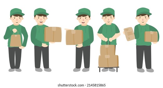 Cartoon courier young man mascot