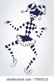 Cartoon court jester. Vector
