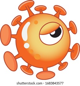 
Cartoon of COVID19 virus .