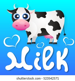Cartoon cow animal cute character and milk cartoon cute bull. 