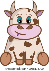 Cartoon cow with brown spots