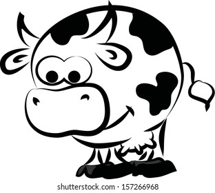 Cartoon Cow Coloring Vector Stock Vector (Royalty Free) 157266968 ...