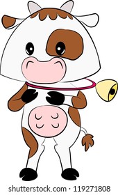 cartoon cow with cowbell