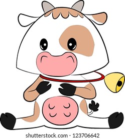 Cartoon cow with cowbell