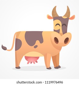 Cartoon cow design icon isolated on white background. Farm animals. Vector illustration