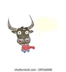 cartoon cow face with speech bubble