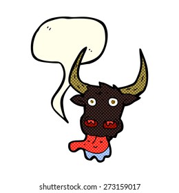 caricatura de vaca con burbuja de habla