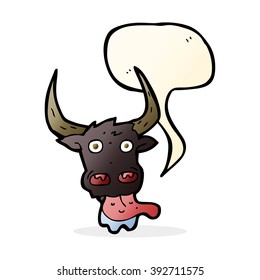 cartoon cow face with speech bubble