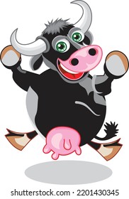 Cartoon cow funny and crazzy mammal