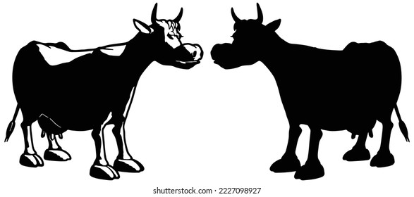 Una vaca de dibujos animados con una expresión graciosa