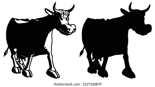 cartoon cow with a funny expression vector 
