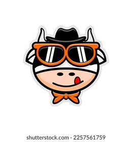 cartoon cow head vector design