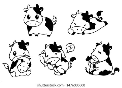 cartoon cow icon in vector
