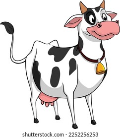 Cartoon Cow Illustration, Cow Vector Design
