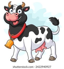 Cartoon cow isolated on white background