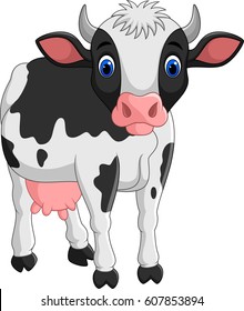 Cartoon cow isolated on white background