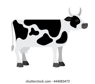 Cartoon cow on white background vector illustration