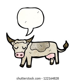 cartoon cow with speech bubble