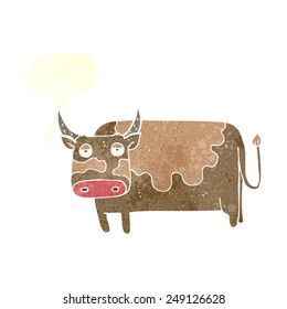 vaca de desenho animado com balão
