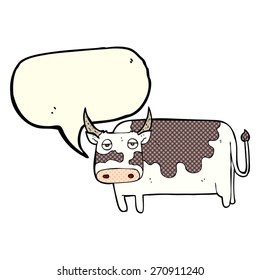 cartoon cow with speech bubble