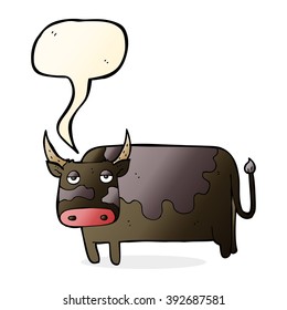 Cartoon Cow Speech Bubble Stock Vector (Royalty Free) 392687581 ...