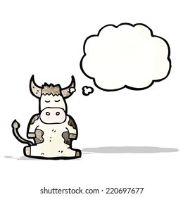 Cartoon Kuh mit Denkblase
