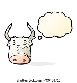 Cartoon Kuh mit Denkblase
