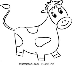 Cartoon cow. Vector