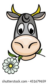 Cartoon cow. Vector clip art.