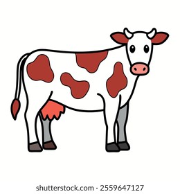 Cartoon cow vector deign and digital style illustration  