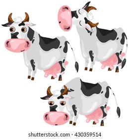 Cartoon cow. Vector illustration.