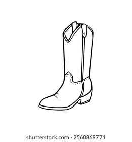 Cartoon cowboy boots coloring page