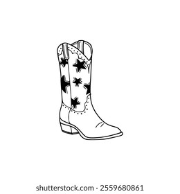 Cartoon of cowboy boots coloring pages